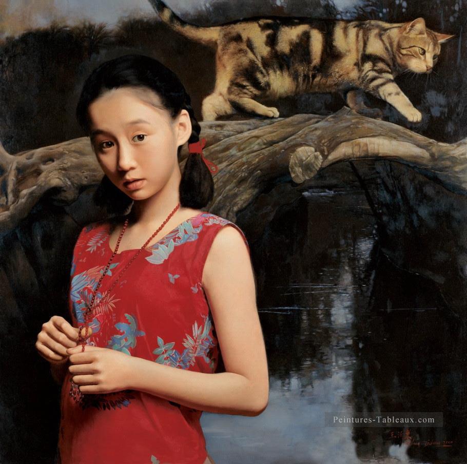 Écoutez la pluie WYD chinois filles Peintures à l'huile
